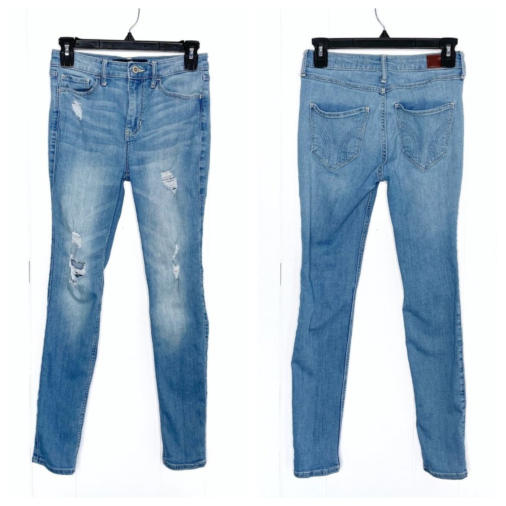 Hollister Distressed High-Rise Super Skinny Jeans Size 3 Short